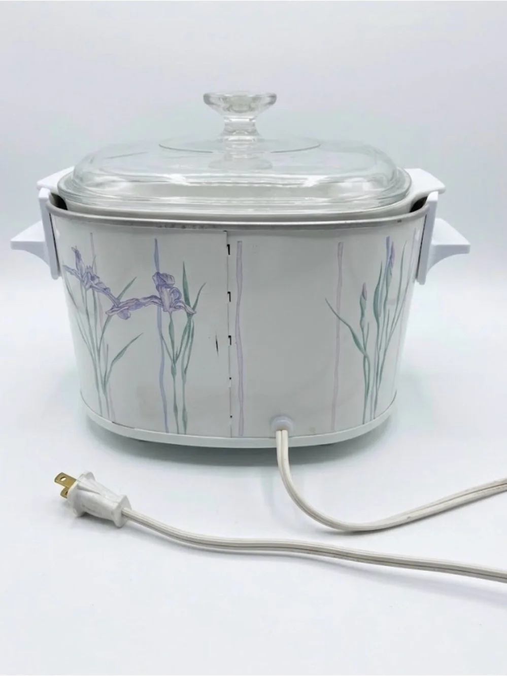 Vintage Rival Crock-Pot with CorningWare 3 Qt Shadow Iris Complete 3 pc set